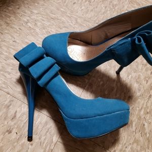Teal high heels